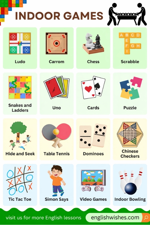 Indoor Games Name with Their Pictures
